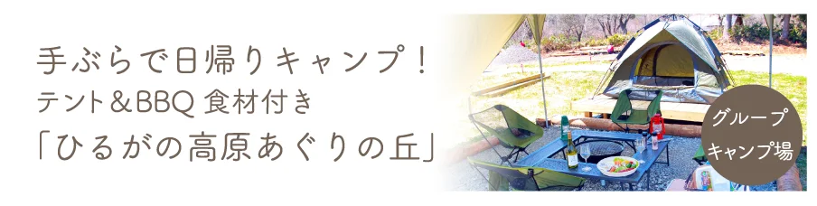 手ぶらで日帰りキャンプ!テント&BBQ食材付き ひるがの高原あぐりの丘